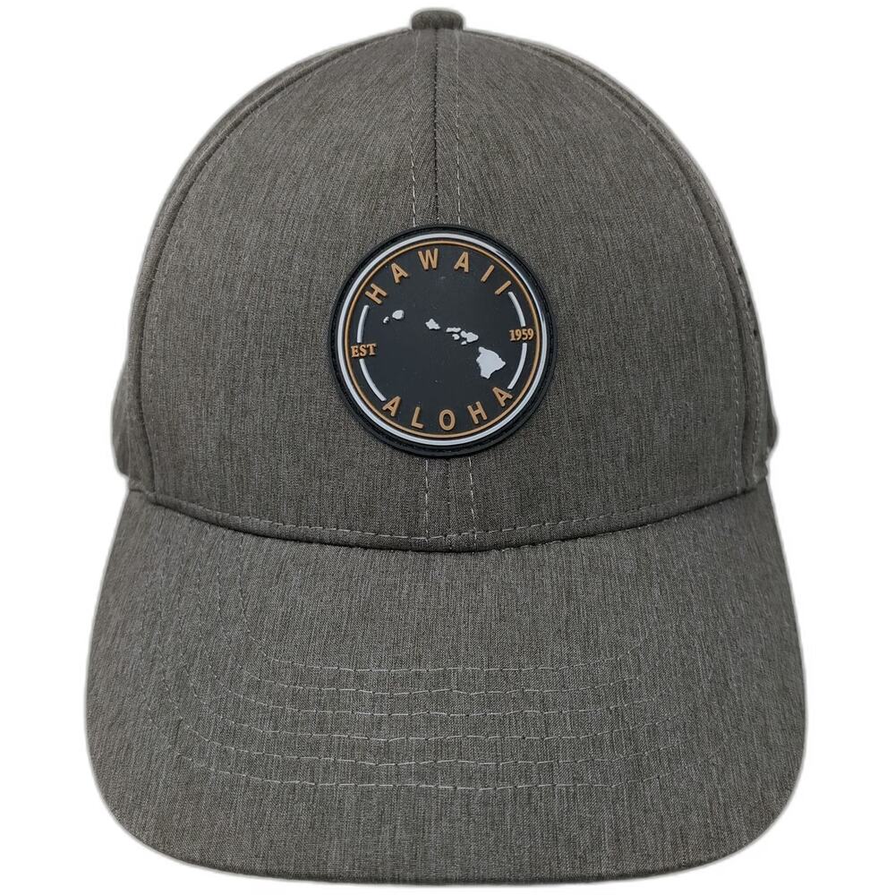 Fashion Code Baseball Cap Gray One Size Hawaii Aloha Rubber Patch Perforated hat